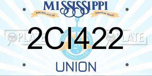 2CI422 Mississippi License Plate