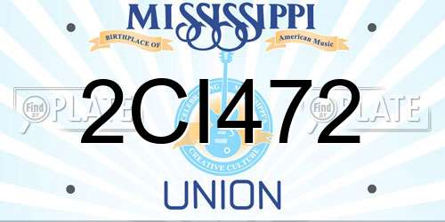 2CI472 Mississippi License Plate
