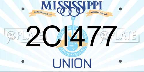 2CI477 Mississippi License Plate