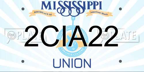 2CIA22 Mississippi License Plate