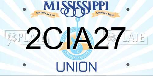 2CIA27 Mississippi License Plate