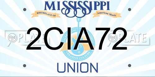 2CIA72 Mississippi License Plate