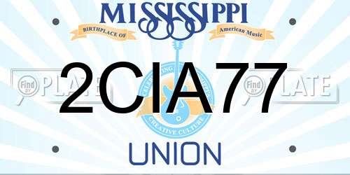 2CIA77 Mississippi License Plate