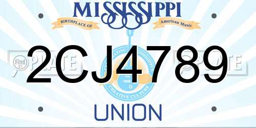 2CJ4789 Mississippi License Plate