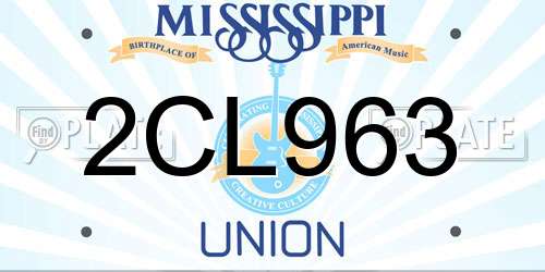 2CL963 Mississippi License Plate