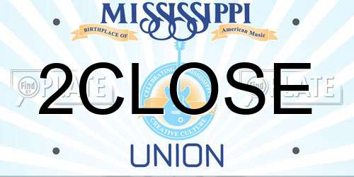 2CLOSE Mississippi License Plate