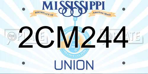 2CM244 Mississippi License Plate