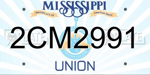 2CM2991 Mississippi License Plate