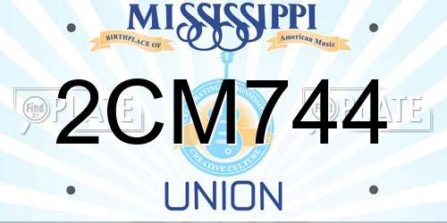2CM744 Mississippi License Plate