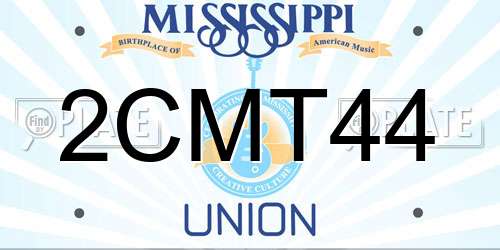 2CMT44 Mississippi License Plate