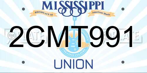 2CMT991 Mississippi License Plate