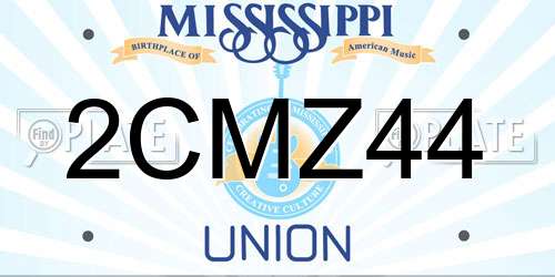 2CMZ44 Mississippi License Plate