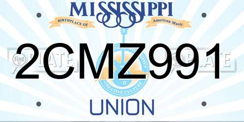 2CMZ991 Mississippi License Plate