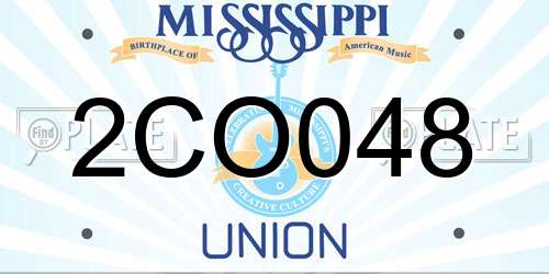 2CO048 Mississippi License Plate