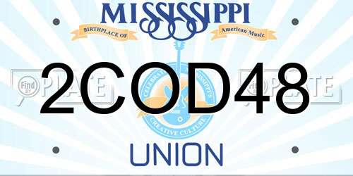 2COD48 Mississippi License Plate
