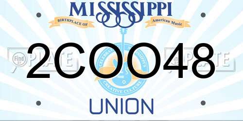 2COO48 Mississippi License Plate