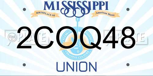 2COQ48 Mississippi License Plate
