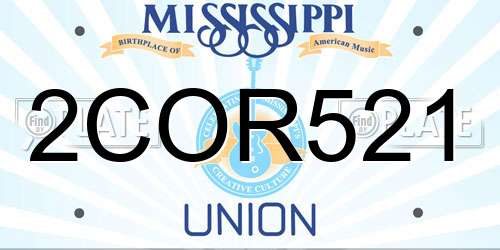 2COR521 Mississippi License Plate