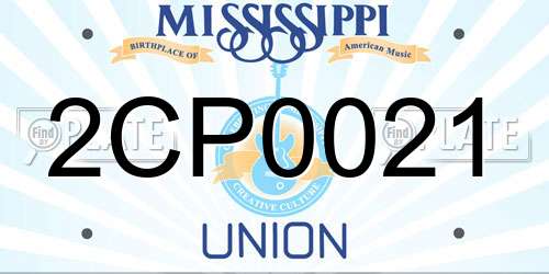 2CP0021 Mississippi License Plate