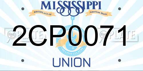 2CP0071 Mississippi License Plate
