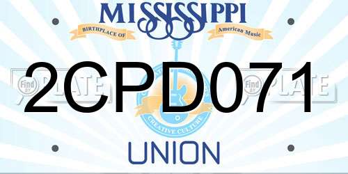 2CPD071 Mississippi License Plate