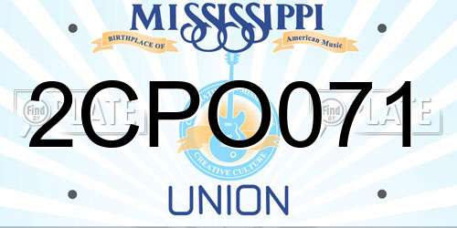 2CPO071 Mississippi License Plate