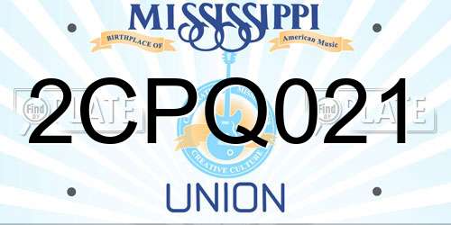 2CPQ021 Mississippi License Plate