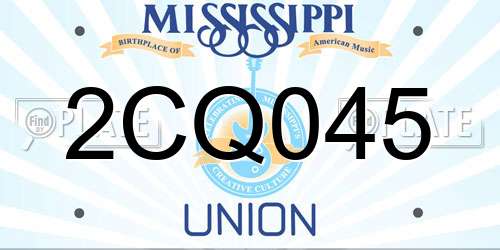 2CQ045 Mississippi License Plate