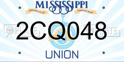 2CQ048 Mississippi License Plate