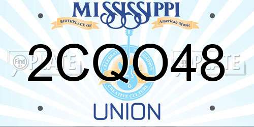 2CQO48 Mississippi License Plate