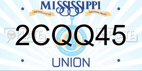2CQQ45 Mississippi License Plate