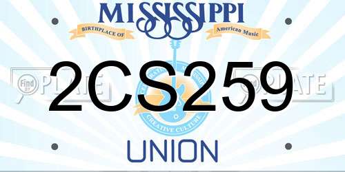 2CS259 Mississippi License Plate