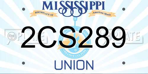 2CS289 Mississippi License Plate