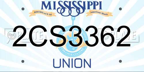 2CS3362 Mississippi License Plate