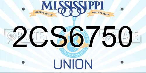 2CS6750 Mississippi License Plate