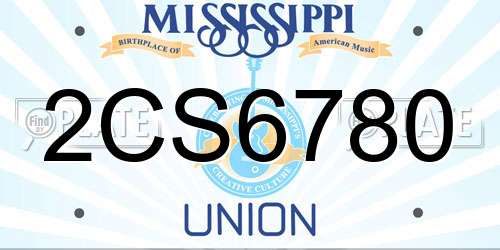 2CS6780 Mississippi License Plate