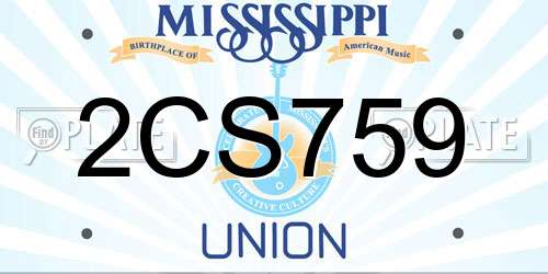 2CS759 Mississippi License Plate
