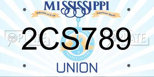 2CS789 Mississippi License Plate