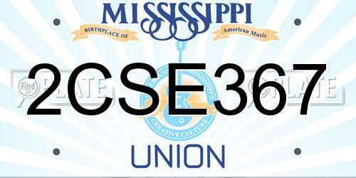 2CSE367 Mississippi License Plate