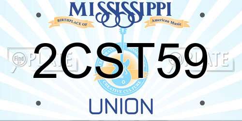 2CST59 Mississippi License Plate