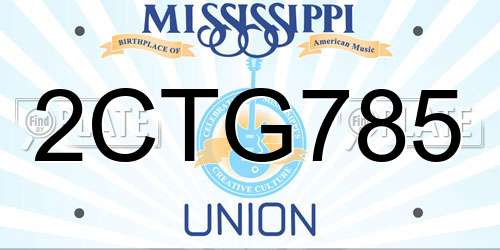 2CTG785 Mississippi License Plate