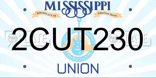 2CUT230 Mississippi License Plate