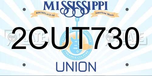2CUT730 Mississippi License Plate