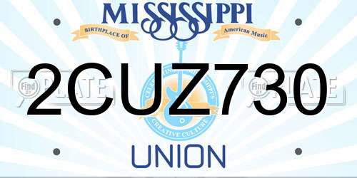 2CUZ730 Mississippi License Plate