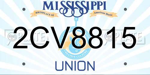 2CV8815 Mississippi License Plate