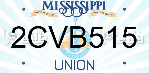 2CVB515 Mississippi License Plate