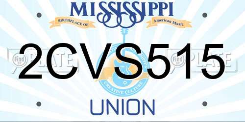 2CVS515 Mississippi License Plate