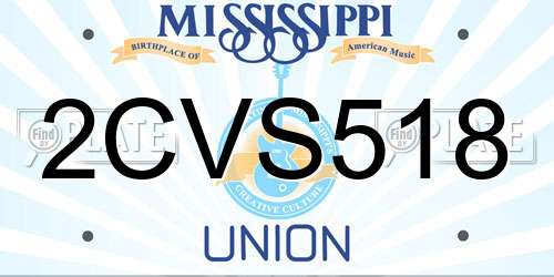 2CVS518 Mississippi License Plate