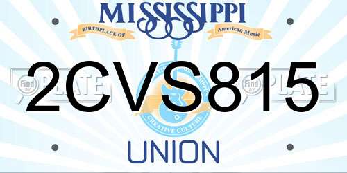 2CVS815 Mississippi License Plate