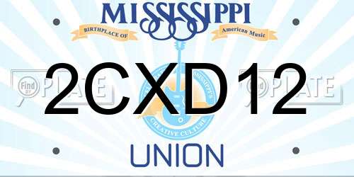 2CXD12 Mississippi License Plate
